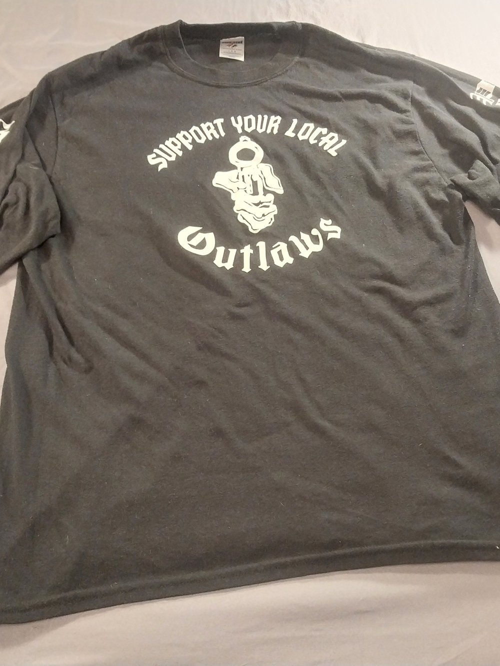 Support Your Local Outlaws Biker Long Sleeve Graphic Tee L #322
